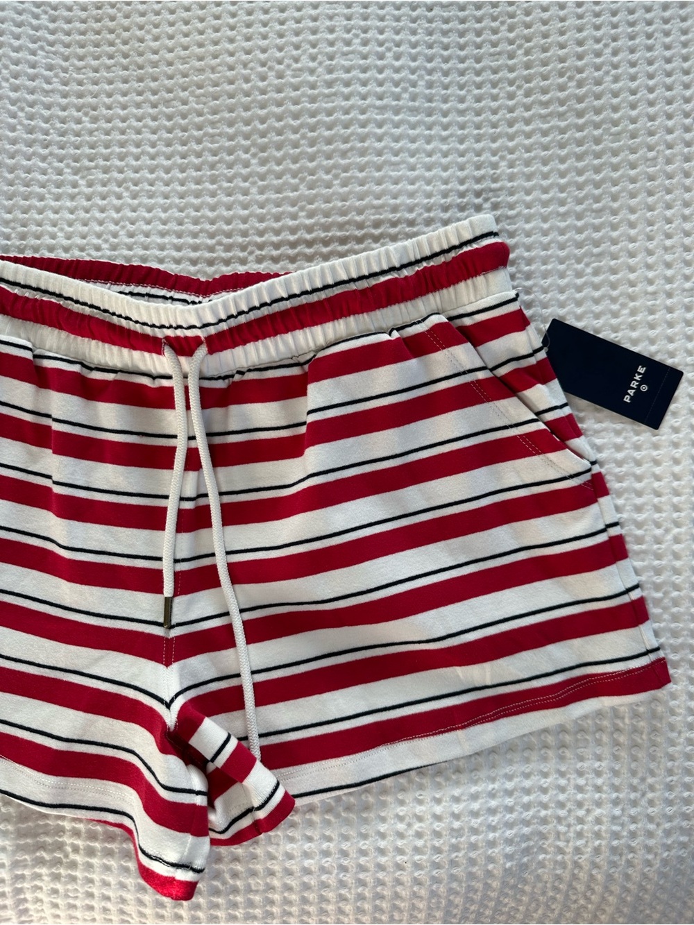 NWT Parke x Target Red, White & Navy Striped  Drawstring Shorts